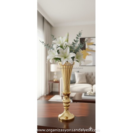 Plastik Saray Vazo Gold