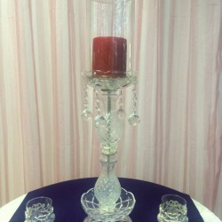 Kristal Taşlı Cam Şamdan
